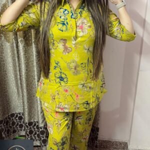 Printed Cotton Coord set (Mehndi Green)