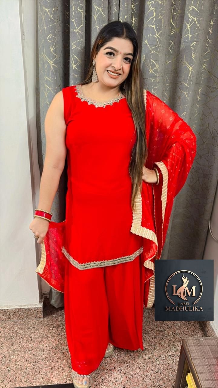 Red Sharara suit