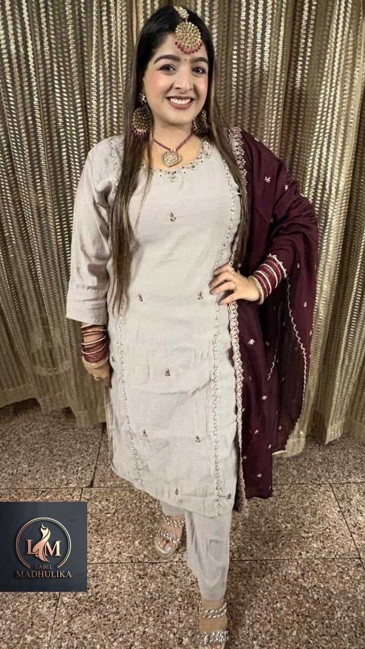 Pant suit (Maroon Dupatta)