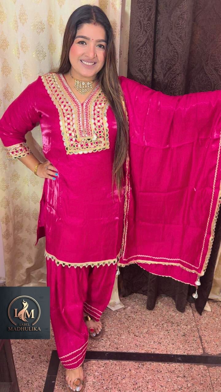 Hot Pink Farshi Salwar Suit